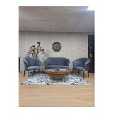 Zafir TEDDY Takım Siyah Boyalı Telli Ayak Çay Seti Koltuk - Berjer , Balkon, Salon, Ofis Füme Renk 40 x 125 Boyut/Ebat