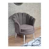 Zafir Tekli İstiridye Beyaz Boyalı Sivriltme Ayak Çay Seti Koltuk Tekli Berjer , Balkon, Salon, Ofis Kahverengi Renk 47 x 47 Boyut/Ebat