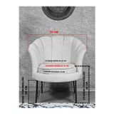 Zafir Tekli İstiridye Beyaz Boyalı Telli Ayak Çay Seti Koltuk Tekli Berjer , Balkon, Salon, Ofis Mavi Renk 47 x 47 Boyut/Ebat