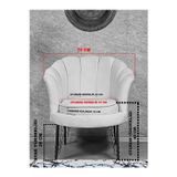 Zafir Tekli İstiridye Krom Kaplama Telli Ayak Çay Seti Koltuk Tekli Berjer , Balkon, Salon, Ofis Füme Renk 47 x 47 Boyut/Ebat
