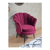 Zafir Tekli İstiridye Siyah Boyalı Sivriltme Ayak Çay Seti Koltuk Tekli Berjer , Balkon, Salon, Ofis Bordo Renk 47 x 47 Boyut/Ebat