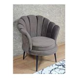 Zafir Tekli İstiridye Siyah Boyalı Sivriltme Ayak Çay Seti Koltuk Tekli Berjer , Balkon, Salon, Ofis Kahverengi Renk 47 x 47 Boyut/Ebat