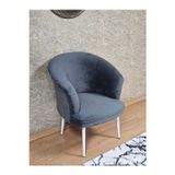 Zafir Tekli TEDDY Beyaz Boyalı Sivriltme Ayak Çay Seti Koltuk Tekli Berjer , Balkon, Salon, Ofis Füme Renk 40,5 Boyut/Ebat