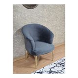 Zafir Tekli TEDDY Gold Kaplama Telli Ayak Çay Seti Koltuk Tekli Berjer , Balkon, Salon, Ofis Fume Renk 40,5 Boyut/Ebat