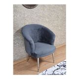 Zafir Tekli TEDDY Krom Kaplama Sivriltme Ayak Çay Seti Koltuk Tekli Berjer , Balkon, Salon, Ofis Füme Renk 40,5 Boyut/Ebat