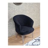 Zafir Tekli TEDDY Krom Kaplama Telli Ayak Çay Seti Koltuk Tekli Berjer , Balkon, Salon, Ofis Siyah Renk 40,5 Boyut/Ebat