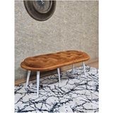 Zafir Ufo Oturak Bench - Beyaz Boyalı Sivriltme Ayak - Oturak - Bench - Puf - Yatak Ucu Pufu Turuncu Renk 100 x 50 Boyut/ebat - Renkli
