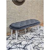 Zafir Ufo Oturak Bench - Beyaz Boyalı Telli Ayak - Oturak - Bench - Puf - Yatak Ucu Pufu Füme Renk 100 x 50 Boyut/ebat - Renkli