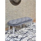 Zafir Ufo Oturak Bench - Beyaz Boyalı Telli Ayak - Oturak - Bench - Puf - Yatak Ucu Pufu Gri Renk 100 x 50 Boyut/ebat - Renkli