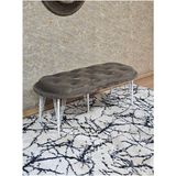 Zafir Ufo Oturak Bench - Beyaz Boyalı Telli Ayak - Oturak - Bench - Puf - Yatak Ucu Pufu Kahverengi Renk 100 x 50 Boyut/ebat - Renkli