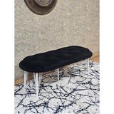 Zafir Ufo Oturak Bench - Beyaz Boyalı Telli Ayak - Oturak - Bench - Puf - Yatak Ucu Pufu Siyah Renk 100 x 50 Boyut/ebat - Renkli