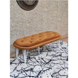 Zafir Ufo Oturak Bench - Beyaz Boyalı Telli Ayak - Oturak - Bench - Puf - Yatak Ucu Pufu Turuncu Renk 100 x 50 Boyut/ebat - Renkli