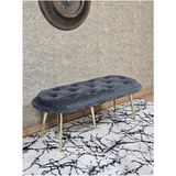 Zafir Ufo Oturak Bench - Gold Kaplama Sivriltme Ayak - Oturak - Bench - Puf - Yatak Ucu Pufu Füme Renk 100 x 50 Boyut/ebat - Renkli