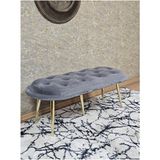 Zafir Ufo Oturak Bench - Gold Kaplama Sivriltme Ayak - Oturak - Bench - Puf - Yatak Ucu Pufu Gri Renk 100 x 50 Boyut/ebat - Renkli