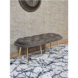 Zafir Ufo Oturak Bench - Gold Kaplama Sivriltme Ayak - Oturak - Bench - Puf - Yatak Ucu Pufu Kahverengi Renk 100 x 50 Boyut/ebat - Renkli