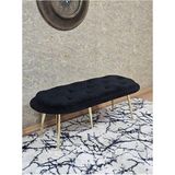 Zafir Ufo Oturak Bench - Gold Kaplama Sivriltme Ayak - Oturak - Bench - Puf - Yatak Ucu Pufu Siyah Renk 100 x 50 Boyut/ebat - Renkli
