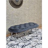 Zafir Ufo Oturak Bench - Krom Kaplama Sivriltme Ayak - Oturak - Bench - Puf - Yatak Ucu Pufu Füme Renk 100 x 50 Boyut/ebat - Renkli
