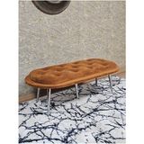 Zafir Ufo Oturak Bench - Krom Kaplama Sivriltme Ayak - Oturak - Bench - Puf - Yatak Ucu Pufu Turuncu Renk 100 x 50 Boyut/ebat - Renkli
