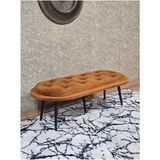 Zafir Ufo Oturak Bench - Siyah Boyalı Sivriltme Ayak - Oturak - Bench - Puf - Yatak Ucu Pufu Turuncu Renk 100 x 50 Boyut/ebat - Renkli