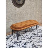 Zafir Ufo Oturak Bench - Siyah Boyalı Telli Ayak - Oturak - Bench - Puf - Yatak Ucu Pufu Turuncu Renk 100 x 50 Boyut/ebat - Renkli