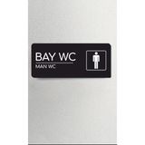 Zafrak Reklam Alüminyum Ofis Departman Kapı Isimliği, Yönlendirme Levhas Bay Wc 24X9 cm Siyah - 24x9cm