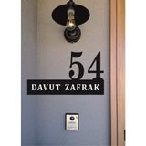Zafrak Reklam Kişiye Özel Daire Villa Kapı Numarası ve Isimlik Alüminyum Tabela - 1 Adet