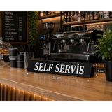 Zafrak Reklam Self Servis Çift Yön Pleksi Tabela Masa Üstü Tipi 25X5CM - 25 x 5 cm