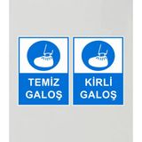 Zafrak Reklam Temiz Kirli Galoş Takım 9X20 cm Tabela Levha Pvc - 9x20cm - 9 x 20 cm - 1 Adet