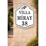 Zafrak Reklam Villa -Mülk - Apartman - Daire -Kapı -Bahçe - Duvar Isimliği - Apartman Tabelası Beyaz 40X50CM