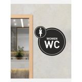 Zafrak Reklam Wc Women 18 x 17 cm Tabela Levha Yönlendirme Kompozit Metal (Folyo Kesim )