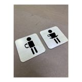 zafrakreklam Cafe WC Tabelası Bay Takım(2 Adet) Ahşap - Pleksi Tamamlayacı 15x15cm