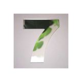 zafrakreklam Daire Numarası 1 mm Gümüş Ayna Pleksi Yapışkanlı Ölçü 9X4 Cm No- 7 YEDİ