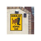 zafrakreklam Dikkat Köpek Var - Uyarı Tabela Levhası 24 x 34 cm Polikarbon