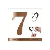 zafrakreklam Kapı Daire Numarası 1 mm Bronz Ayna Pleksi Yapışkanlı No - 7 YEDİ