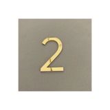 zafrakreklam Kapı Daire Numarası 1 mm Gold Ayna Pleksi Yapışkanlı No -2 iki