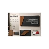 zafrakreklam Ofis, Yönetici Odası, Muayenehane Kişiye Özel Tabela Levha 26x10 cm Özelleştirebilinir Antrasit & Ahşap