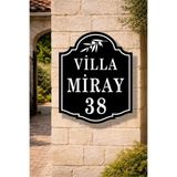zafrakreklam Villa -Mülk - Apartman - Daire -Kapı -Bahçe - Duvar isimliği - Apartman Tabelası Siyah 30x40cm