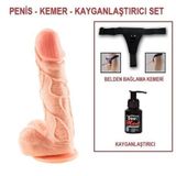 Zaga Oyun 18 Cm Belden Bağlamalı Realistik Damarlı Vantuzlu Dildo Penis