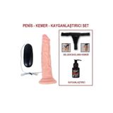 Zaga Oyun 18,5 Cm Belden Bağlamalı Titreşimli Realistik Testissiz Dildo Penis Set