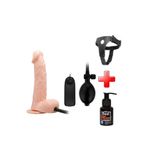 Zaga Oyun 19 Cm Belden Bağlamalı Pompalı Büyüyen Realistik Penis Anal Vajinal Dildo Mastürbatör
