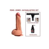 Zaga Oyun 20 Cm Belden Bağlamalı Çift Katmanlı Realistik Dildo Penis Set