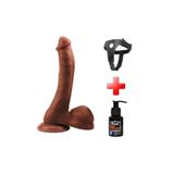 Zaga Oyun 24 Cm Belden Bağlamalı Realistik Vantuzlu Melez Dildo Penis