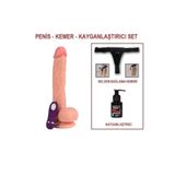 Zaga Oyun 26 Cm Belden Bağlamalı Titreşimli Realistik Dildo Penis Set
