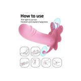 Zaga Oyun Amanraya Klitoris G-Spot ve Anal Uyarıcı 3 In 1 Giyilebilir Kelebek Vibratör - Pembe