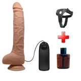 Zaga Oyun Belden Bağlamalı 28 Cm Titreşimli Gerçekçi Kalın Dildo Penis - Dick