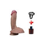 Zaga Oyun Belden Bağlamalı Yeni Nesil Çift Katmanlı 19,5 Cm Realistik Dildo Penis