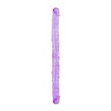 Zaga Oyun Çift Taraflı Esnek Dildo 34 Cm – Gerçekçi Dokulu Mor Renk