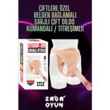 Zaga Oyun Çiftli İkili Realistik Strapon Giyilebilir Dildo Tireşimli Kumandalı Şarjlı Çiftler İçin