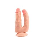 Zaga Oyun İki Uçlu Vantuzlu Realistik Çatal Dildo