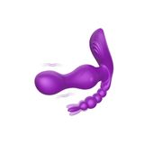 Zaga Oyun Kablosuz Kumandalı G-Spot Uyarıcı Külot İçi Giyilebilir 3 İn 1 Vibratör - Mor